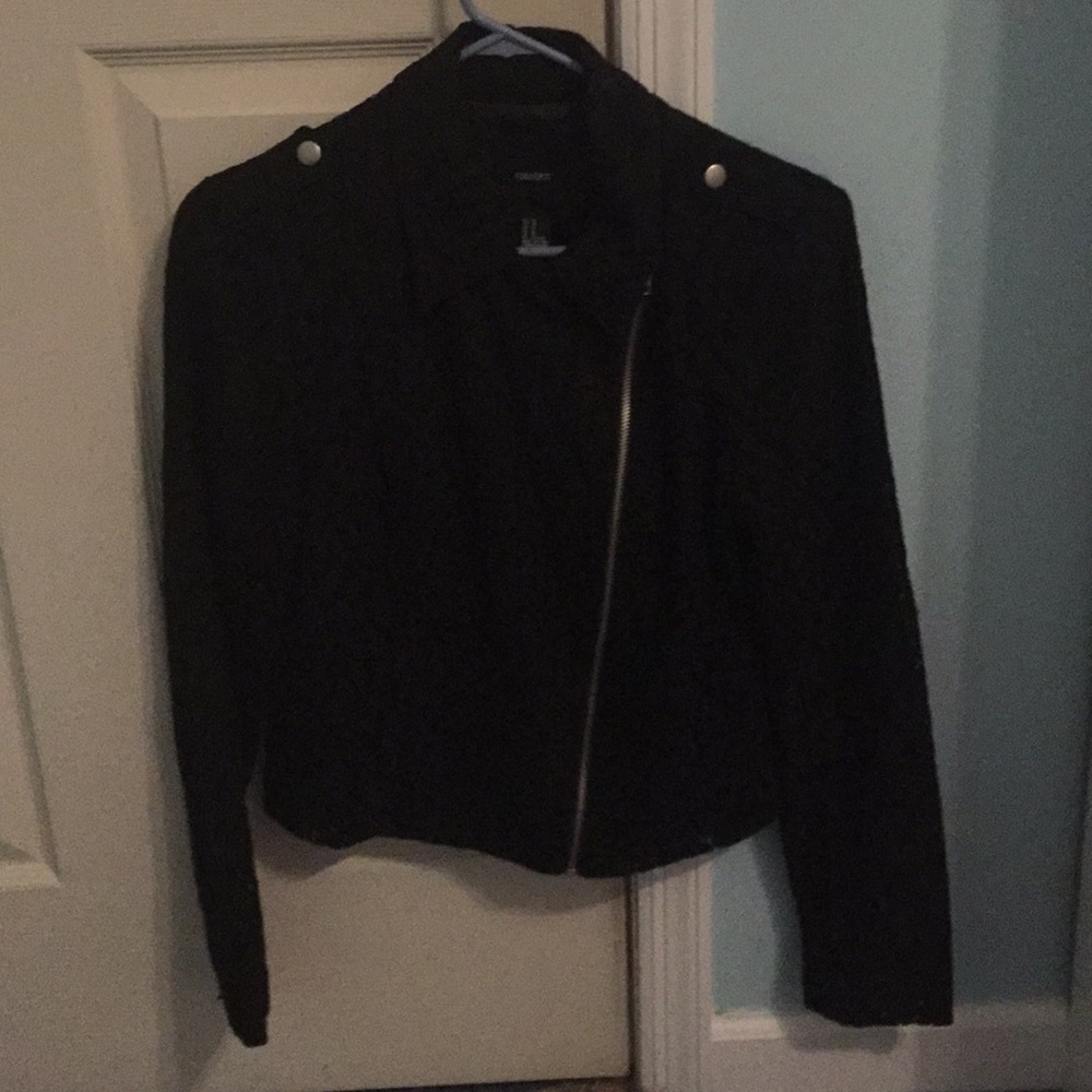 Forever 21 Black Lace Moto Jacket